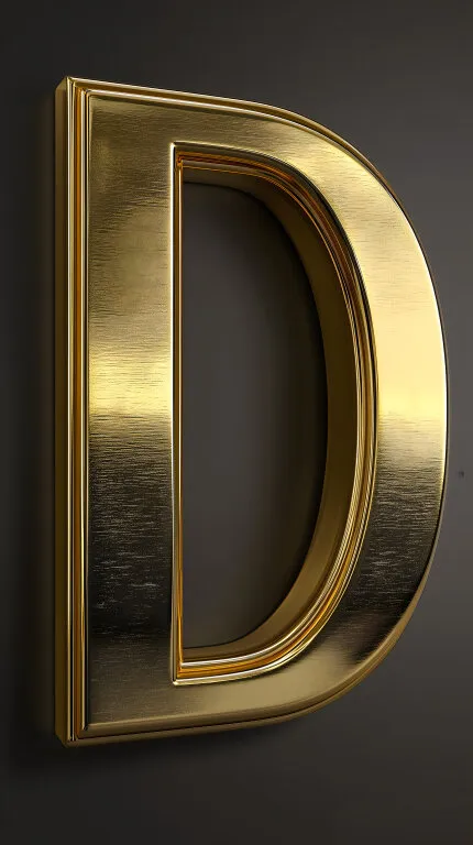 Goldfarbener Buchstabenrahmen mit matter Textur