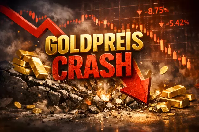 Goldpreissturz: Wirtschaftskrise und Markteinbruch in goldener Explosion