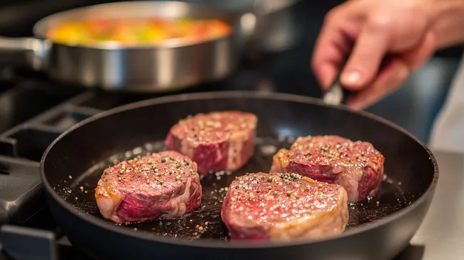 Gourmet-Rindfleischstücke in würziger Pfanne