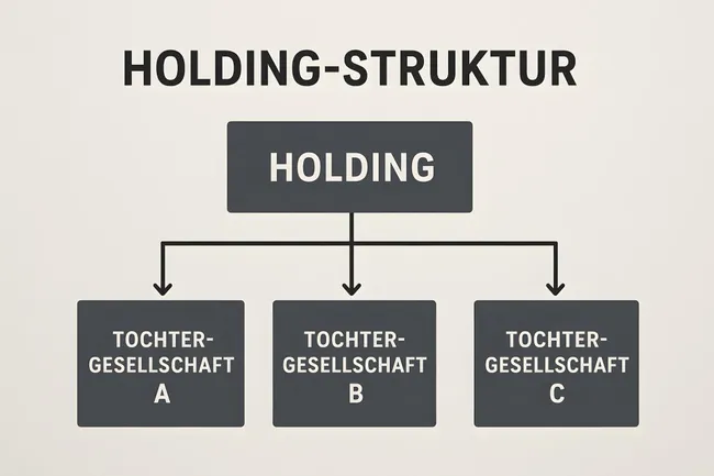 Grafik zur Darstellung der Holding-Struktur mit Tochtergesellschaften