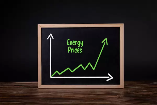 Graph of Energy Prices on a blackboard