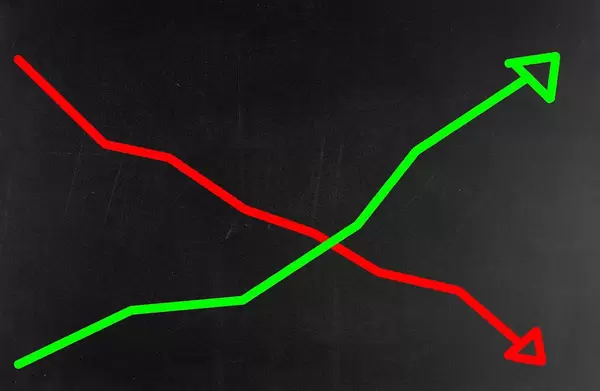 Graph showing up and down of stock price