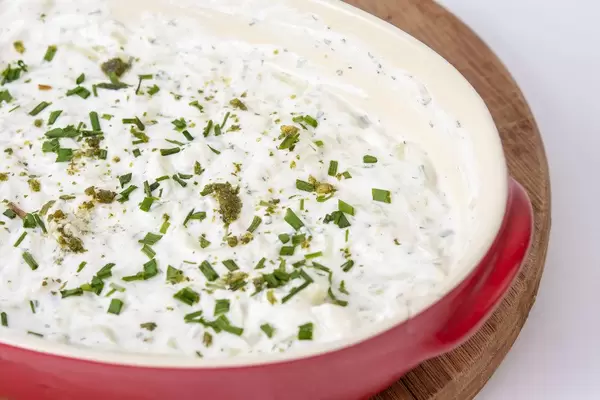 Grated Cucumber with Onions and Sour Cream in the bowl (Flip 2019)