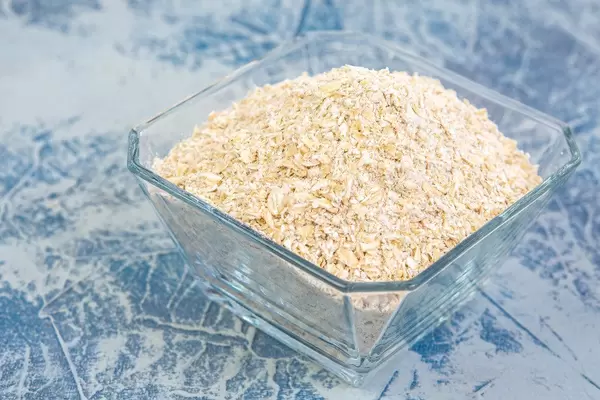 Grated Oatmeal in the bowl