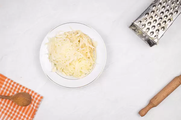 Grated Potatoes on the plate