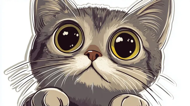 Graumargiges Kätzchen mit großen Augen