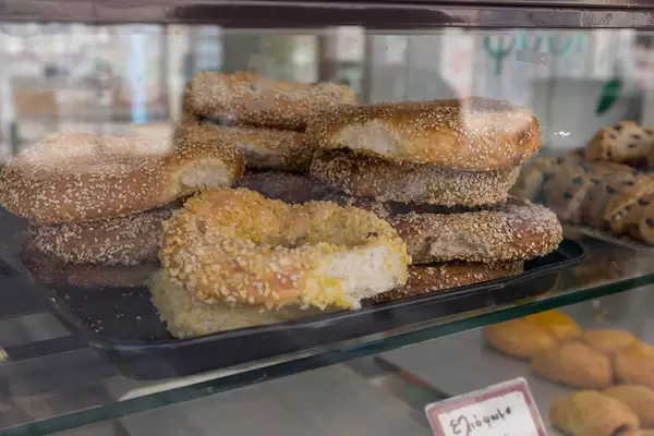 Greek bagel with sesame