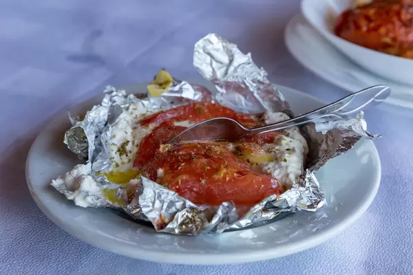 Greek style stuffed tomato