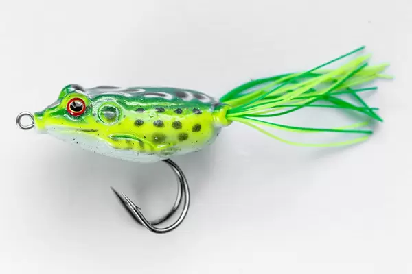 Green rubber frog-nozzle for spinning for catching predatory fish