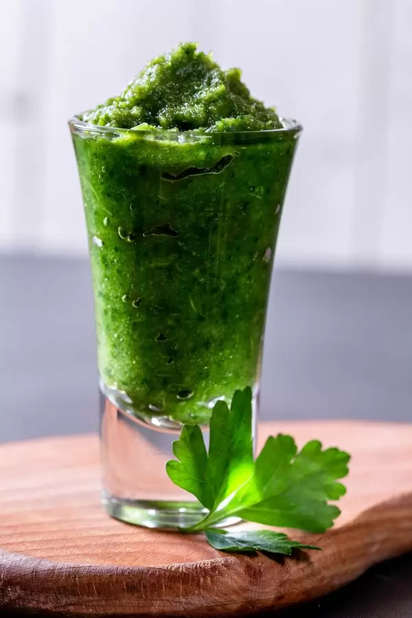 Green smoothie with parsley