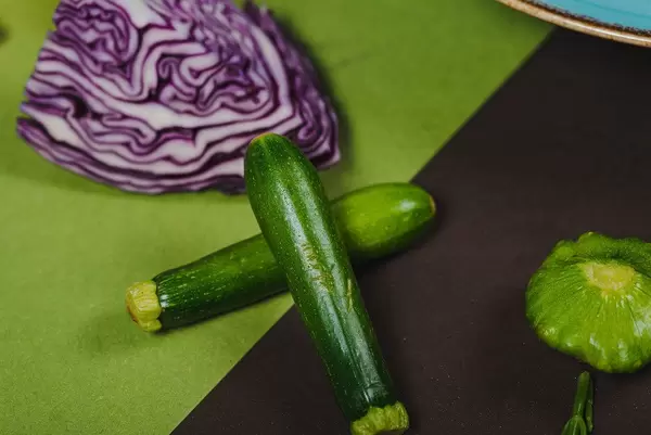 Green Zucchini And Cabbage On The Table