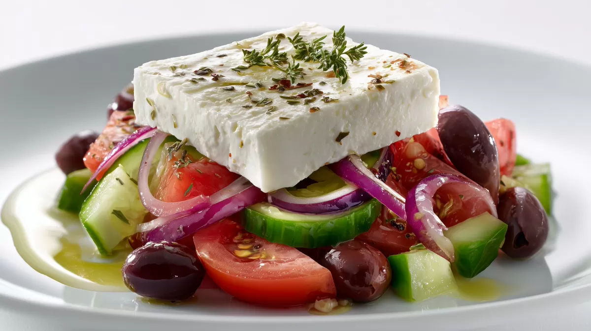 Griechischer Bauernsalat mit Feta und Kalamata-Oliven
