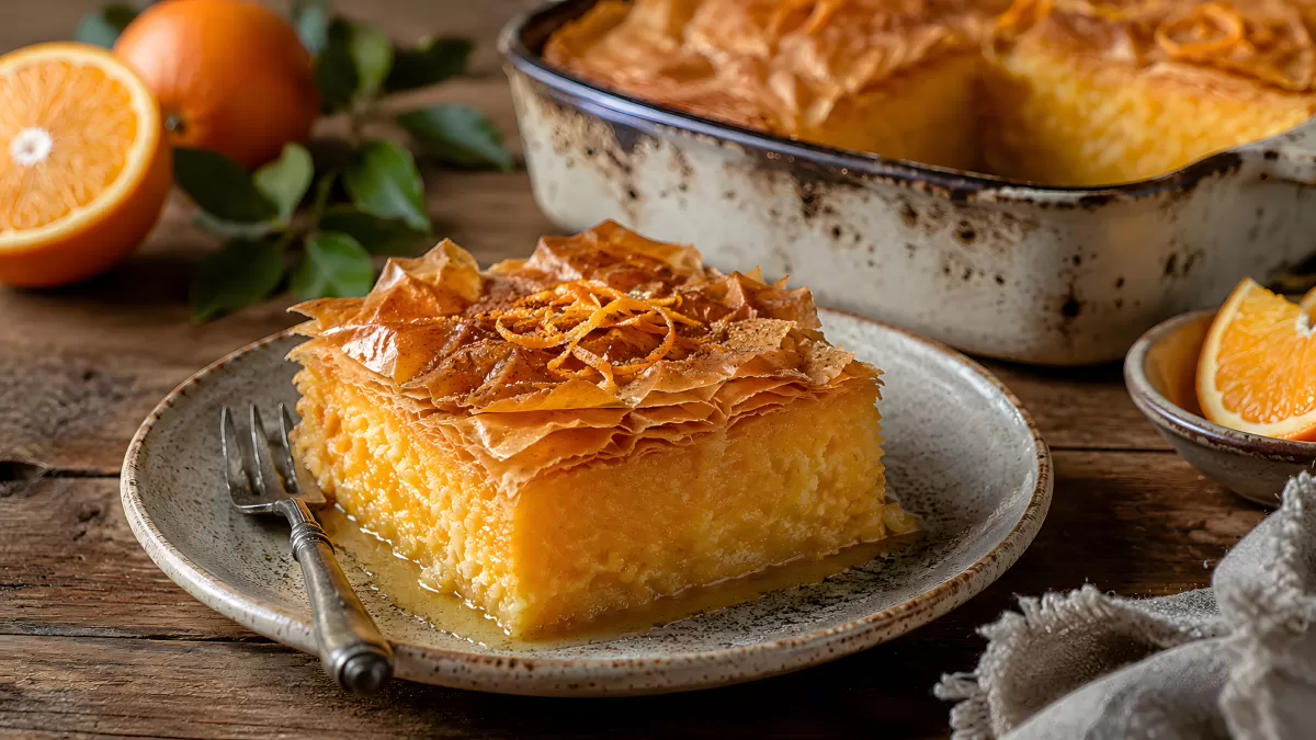 Griechischer Orangenkuchen mit knuspriger Phyllo-Kruste