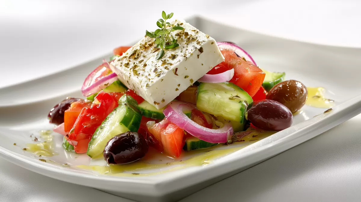 Griechischer Salat Viniferia Art mit Feta und Oliven