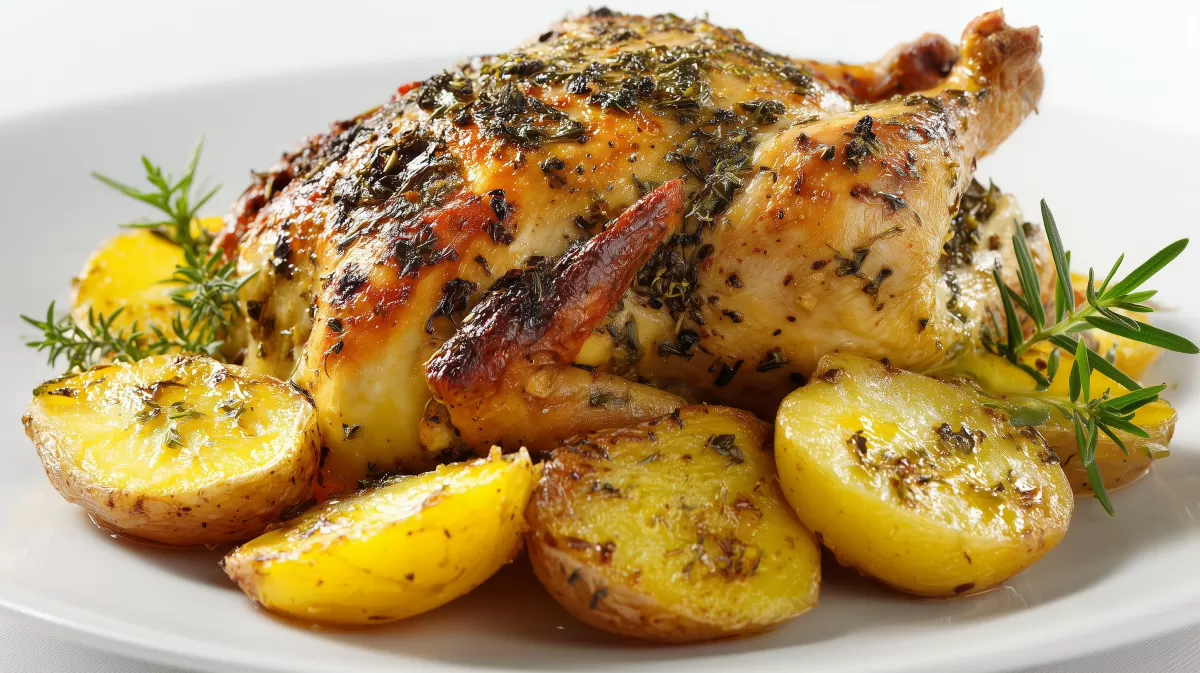Griechisches Zitronenhühnchen mit Ofenkartoffeln