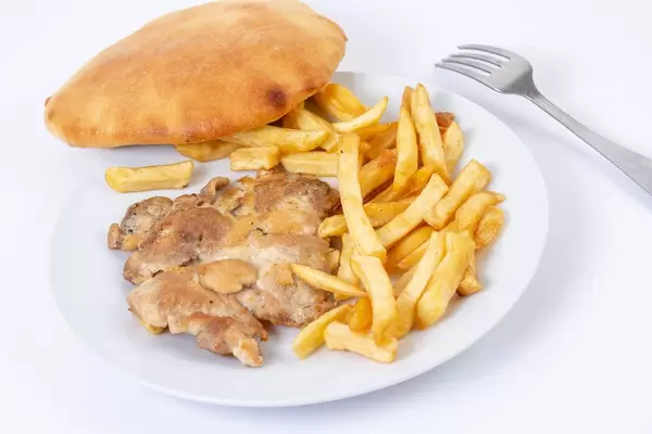 Grilled Chicken Drumstic with French Fries and bread (Flip 2019)