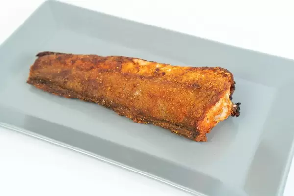 Grilled Hake fish served on the plate (Flip 2019)