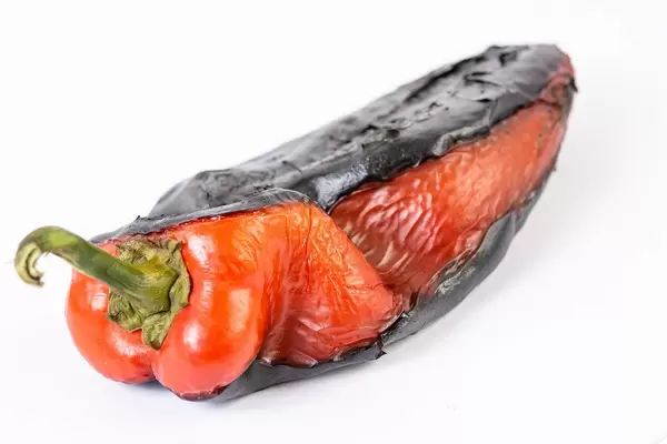 Grilled Red Paprika isolated above white background (Flip 2019)