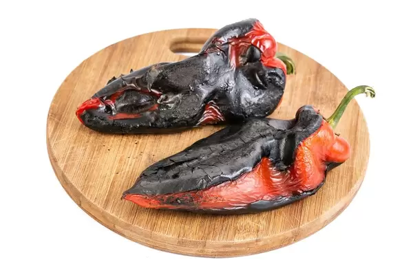Grilled Red Paprika on the wooden board