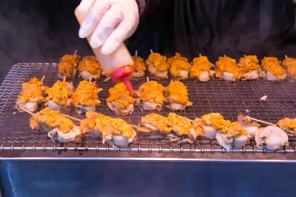 Grilled Scallop with sea urchin on top