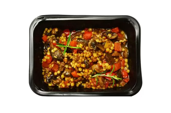 Groats with beef and vegetables