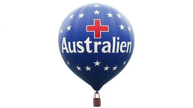 Großer australischer Heißluftballon mit Sternendekor