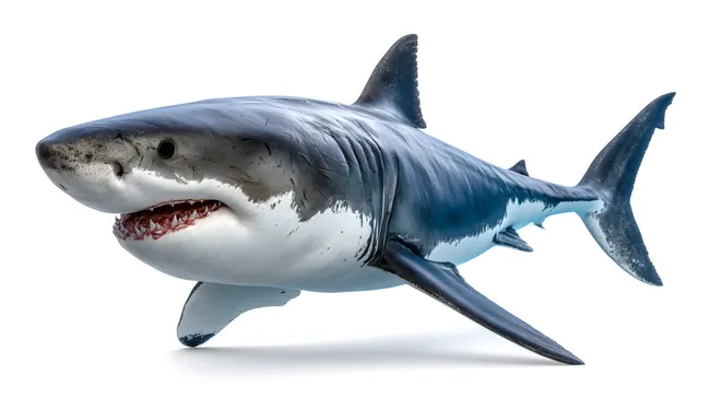 Großer weißer Hai mit offenem Maul