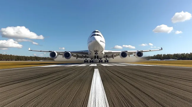 Großes Passagierflugzeug bei der Startbahn-Überquerung