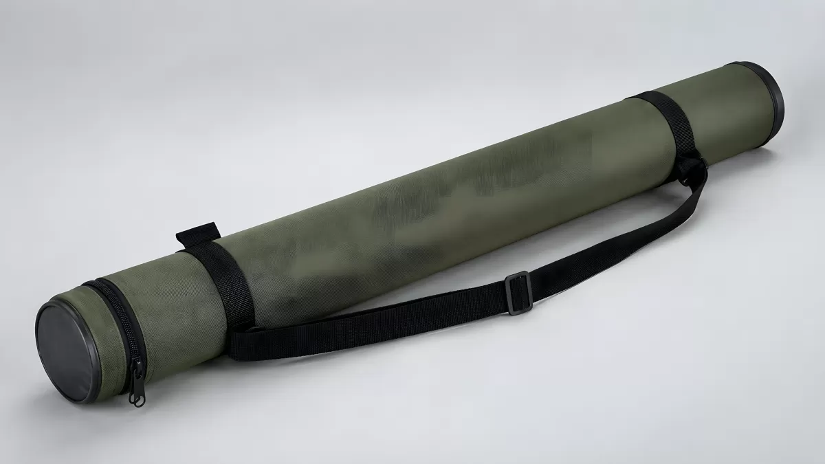 Grüne Rohrtasche mit Schultergurt aus Nylon
