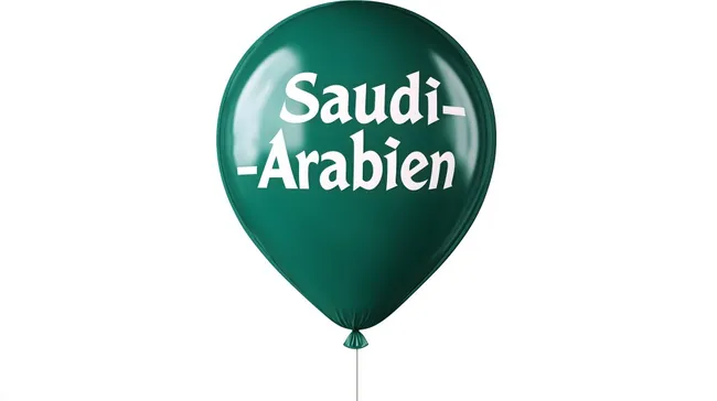 Grüner Ballon mit Aufschrift Saudi-Arabien