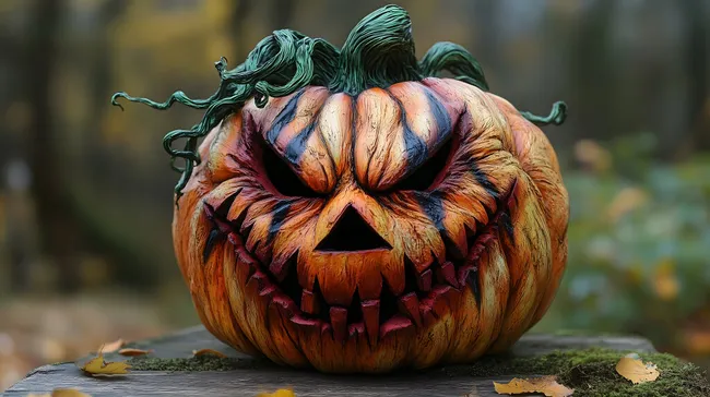 Gruseliger Halloween-Kürbis mit bösem Gesicht