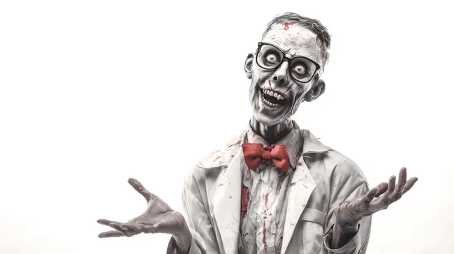 Gruseliger Wissenschaftler in Comic-Optik