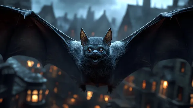 Gruseliges, schwarzes Fledermaus-Motiv für Halloween