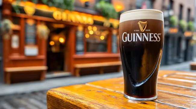 Guinness-Bier in traditioneller Kneipe in Irland