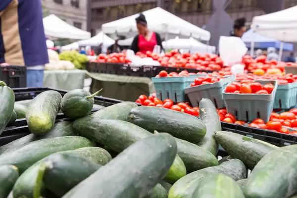 Gurken und Tomaten - City Market, Chicago