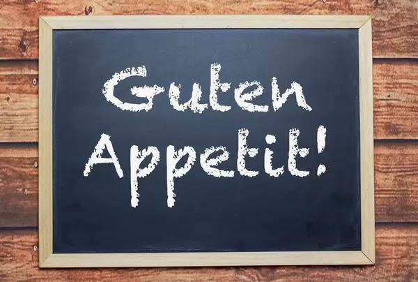 Guten Appetit! written on chalkboard