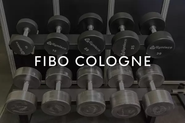 Gymleco Dumbbells in different weight classes with the picture title "Fibo Cologne"