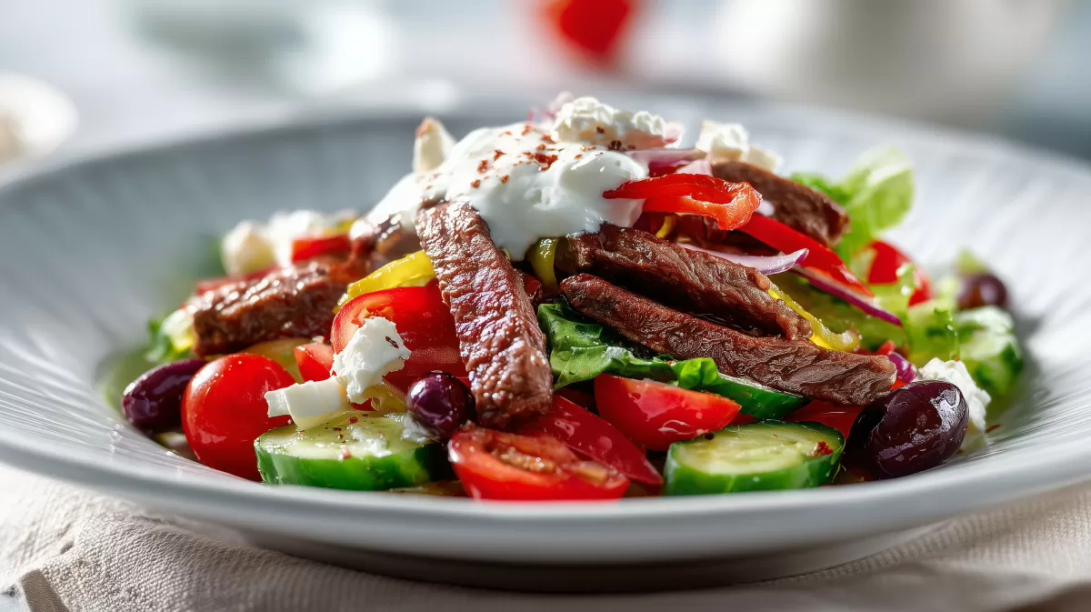 Gyros Bauernsalat mit Schafskäse und Oliven