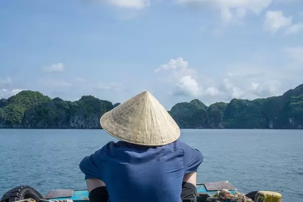 Ha Long Bay Limestone Scenery from a Local Boat