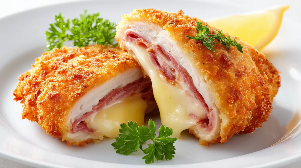 Hähnchen Cordon Bleu mit schmelzendem Käse