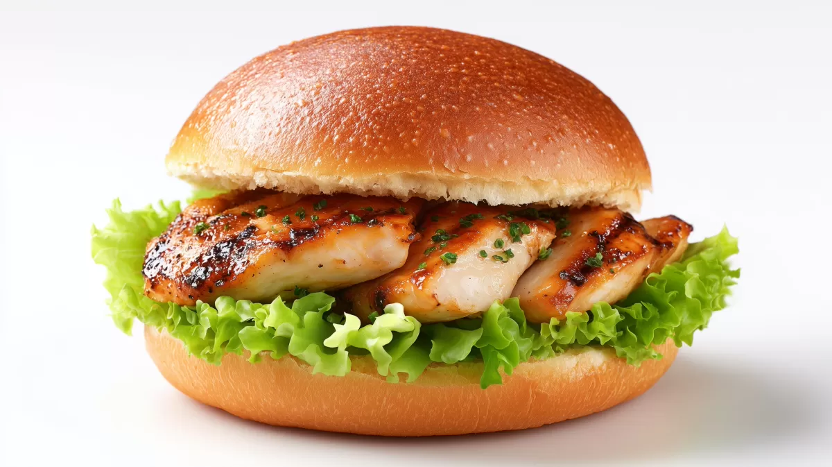 Hähnchenbürger mit Brioche Bun und frischem Salat