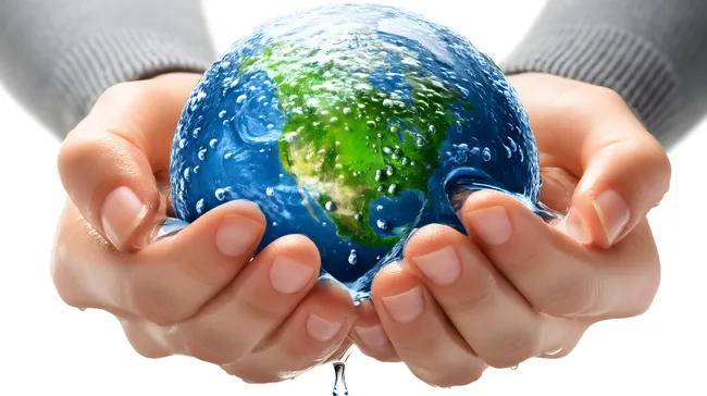 Hände schützen zerbrechlichen Globus - Konzept Klimawandel