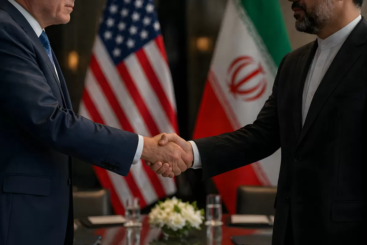 Händedruck zwischen US- und iranischen Diplomaten
