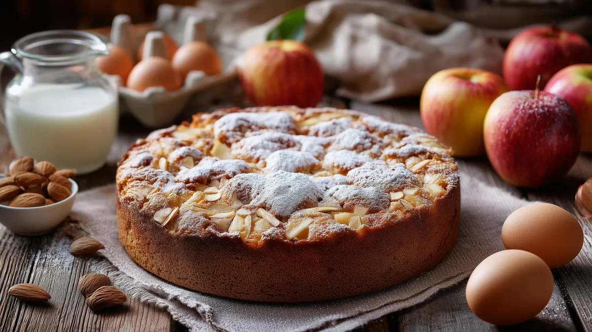 Haferkuchen mit Äpfeln, Feigen und Mandeln