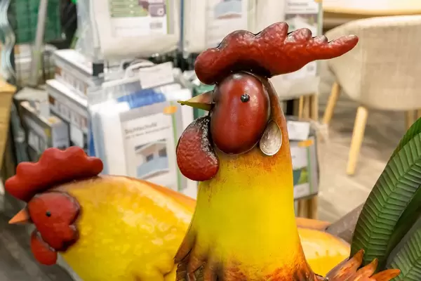 Hahn und Huhn als Deko - IAW Köln 2018