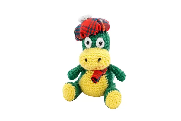 Hand made dinosaur isolated on white background (Flip 2019)