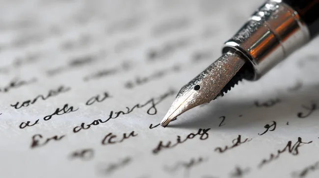 Handgeschriebener Brieftext mit Füllhalter