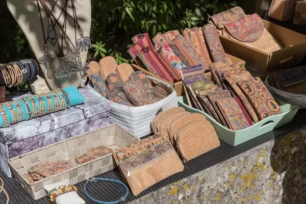 Handmade souvenirs made from genuine cork