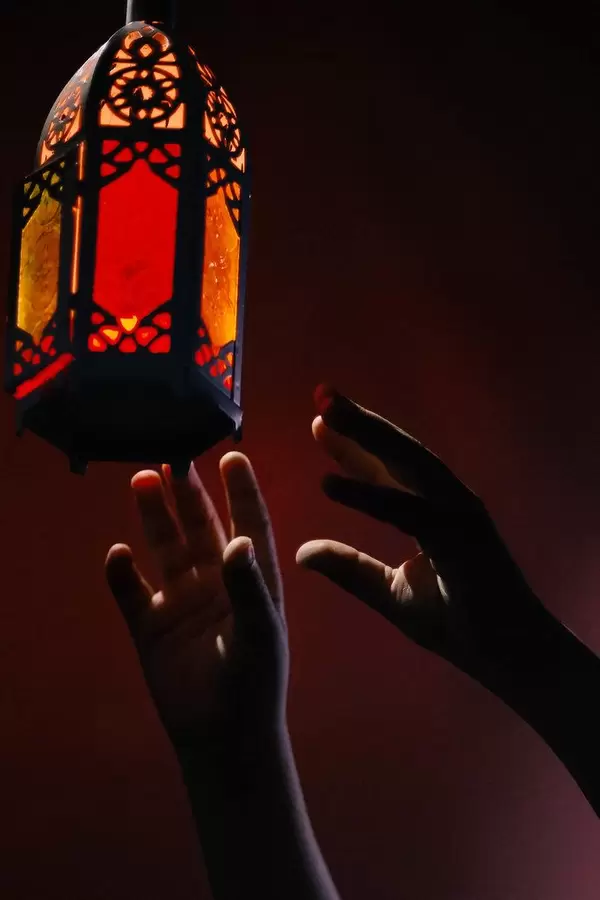 Hands of unrecognizable person trying to reach a lamp (Flip 2020)