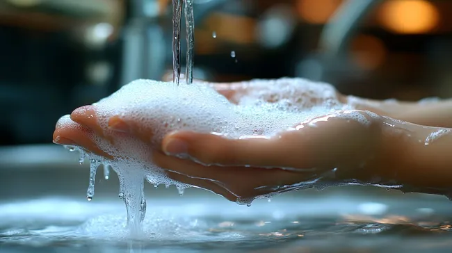 Handschonendes Händewaschen unter fließendem Wasser
